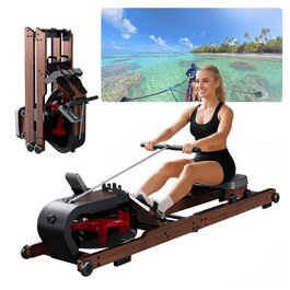 Гребний тренажер Aeriflo W200: Складний дерев'яний тренажер для дому з Bluetooth монітором та зручним сидінням