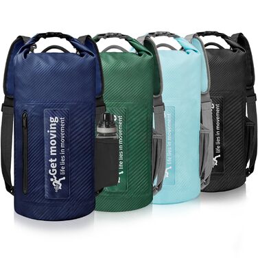 Водонепроникний мішок-рюкзак Dry Bag 20L RollTop, блакитний. Для каякінгу, рафтингу, риболовлі та відпочинку на воді