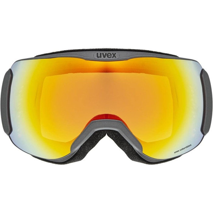 Гірськолижна маска uvex downhill 2100 CV з контрастною лінзою, широким оглядом та вузькою рамою, rhino/orange-orange, унісекс