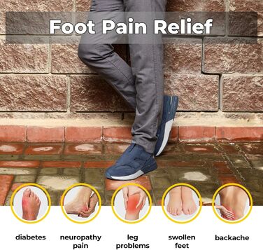 Кросівки для бігу та ходьби FitVille для чоловіків, широкі, спортивні, з кріпленням на липучці, зручні, ортопедичні, антиковзаючі, для широкої стопи, фітнес, джогінг, 43 EU, блакитні