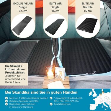 Skandika Isomatte Elite/Exclusive Air: Надувний килимок для кемпінгу та туризму (Anthrazit, 16 см)