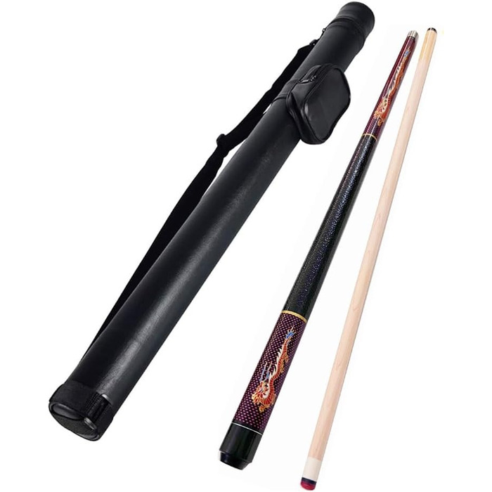 Більярдний кий YRU 145 см, наконечник 13 мм, ручна робота, горіх, американський пул, з чохлом (#2)