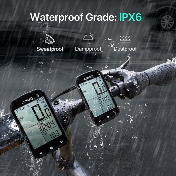 CYCPLUS GPS велосипедний комп'ютер бездротовий, водонепроникний велоспідометр і одометр, ANT+ тacho з підсвіткою, 7,4 см LCD, моделі M1+Z1+C3