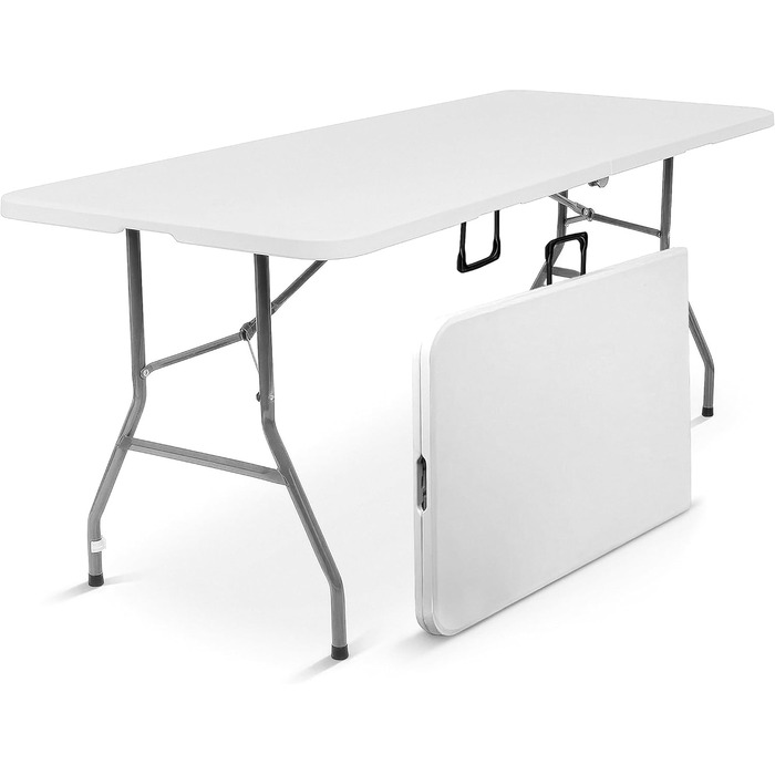 Складаний туристичний стіл Blumixx 180x74x74 - Легкий, стабільний, для кемпінгу, саду, балкону, фестивалів та відпочинку на природі. Погодні умови, 1 шт.