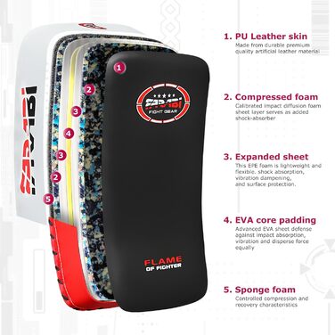 Подушки для ударів Farabi Sports для коучингу, тренувань, кікбоксингу, MMA, Муай Тай (червоні)