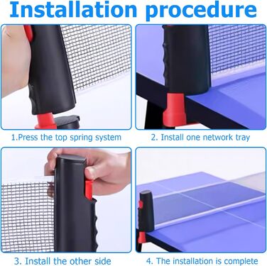 HOMURY Набір для настільного тенісу: 2 ракетки, сітка, 3 м'ячі, сумка, для гри в приміщенні та на вулиці, дитячий та дорослий