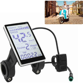 Велокомп'ютер Yosoo Health Gear M5 LCD для електровелосипеда, універсальний дисплей 24V-60V, 5-контактний, для електросамоката, екран 31.8/22.2 мм