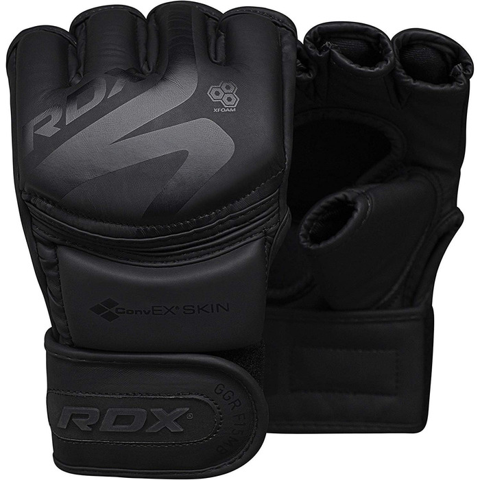 Професійні MMA рукавички RDX чорні XL, шкіра Maya Hide, для тренувань, греплінгу, спарингу, кікбоксингу, муай-тай, боксу, з підкладкою, чоловічі