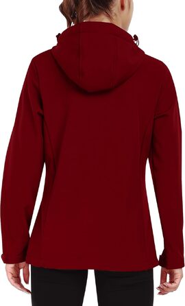 Чоловіча куртка Softshell ATLASLAVA Daen з капюшоном та флісовою підкладкою, водонепроникна куртка для походів та активного відпочинку, темно-червона, розмір 3XL