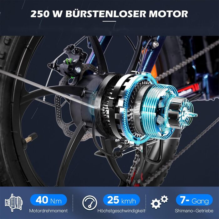 Електровелосипед Fafrees F20 Pro 20 дюймів, 36V 18Ah, 250W, фетбайк, складаний міський велосипед для дорослих, синій