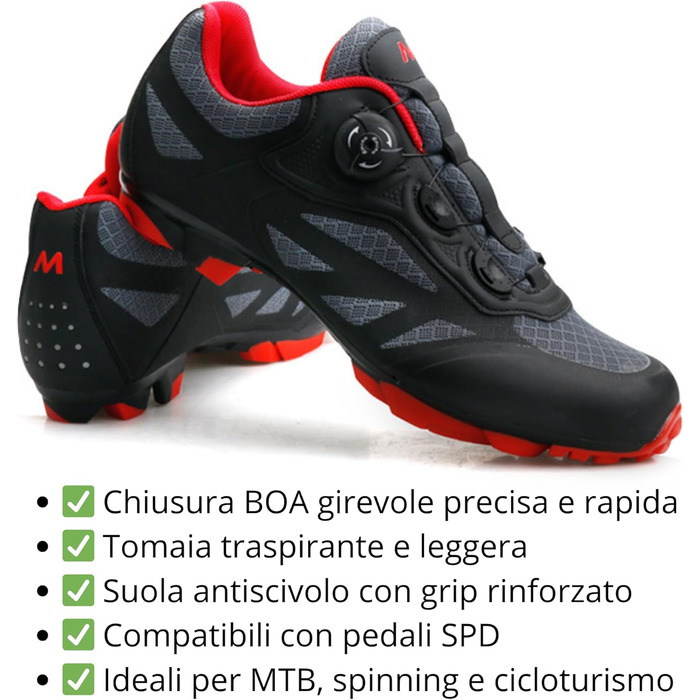 Кросівки для гірського велосипеда Msport для чоловіків та жінок, дихаючі, з антиковзкою підошвою, сумісні з педалями SPD (T2, 42 EU)