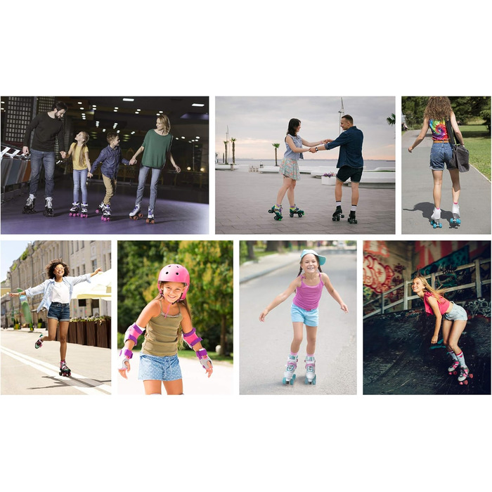 Роликові ковзани Meteor Retro Rollschuhe - стильні ролики 80-х для дітей та підлітків. Яскрава кольорова гамма, регульований розмір 39-41. Quad Skate, Inline Skates, MEADOW