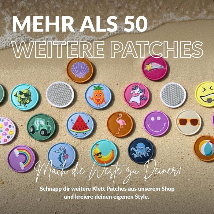 Дитячий рюкзак NOARD Kinder Schwiweste з 40+ нашивками для персоналізації, різні дизайни та розміри, 15–30 кг, 2–6 років, сертифікований EN 13138-1:2021 для безпечного навчання ходьбі, Siply green (L, Fantasy Friends)