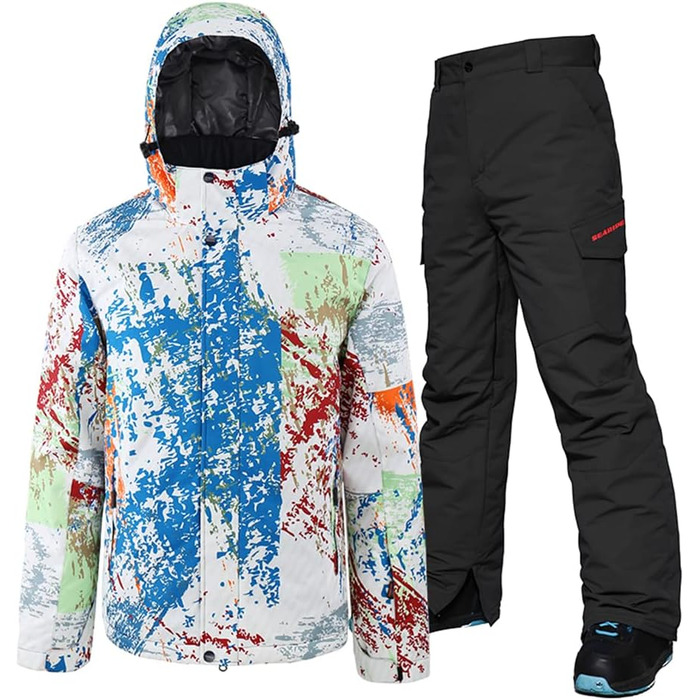 Чоловічий зимовий костюм для сноубордингу та катання на лижах, водонепроникний та вітронепроникний, теплий, для туризму та альпінізму, розмір M, колір чорний