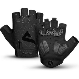 Велосипедні рукавички ATERCEL з відкритими пальцями для чоловіків та жінок - рукавички для MTB, їзди на велосипеді та фітнесу з SBR-подушками, чорний, розмір M