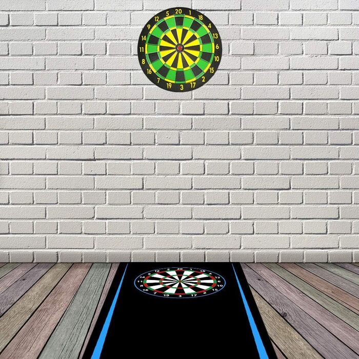 Килимок для дартсу Kingpower 237x80 см, гумовий, з лінією кидка, захист підлоги, аксесуари для дротиків, різні дизайни, Design 9