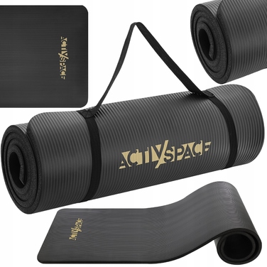 Кілимок для фітнесу Activ/Space, 183 см x 61 см, чорний