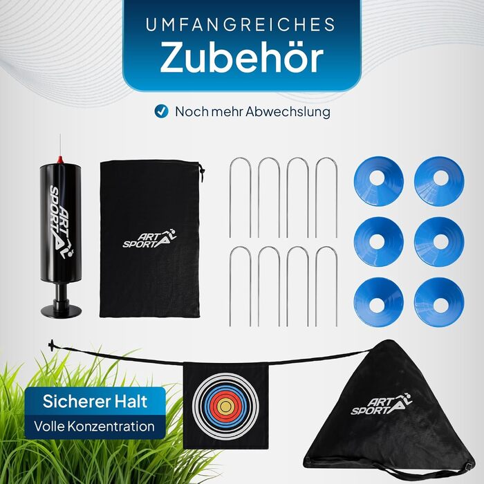 ArtSport Ворота для футболу Pop-up Goal Master - комплект 2 шт. з аксесуарами - складні та готові до гри - 2 футбольні ворота для дому та саду - дитячий футбол, ворота (червоний)