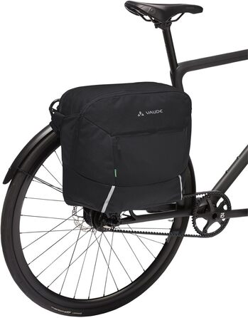 Месенджер-сумка VAUDE Cycle Messenger L для велосипеда, 20 л, чорна, з дощовиком, універсальний розмір
