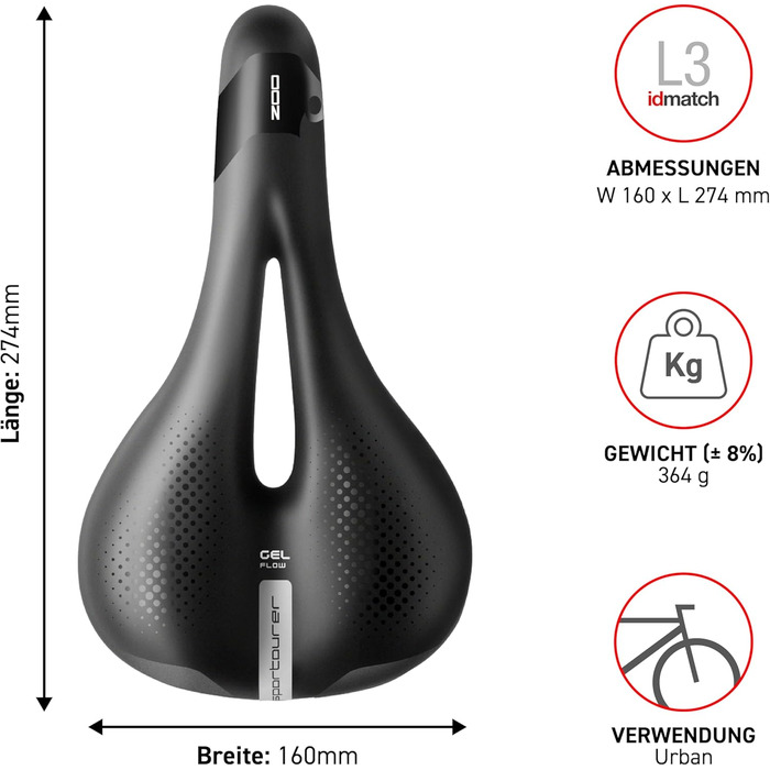 Велосипедне сідло Selle Italia Zoo Gel Flow для шосе, MTB та гравійних велосипедів – для жінок та чоловіків, L3
