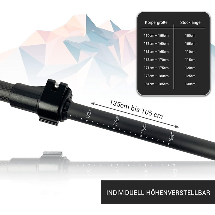 Skinhawk Карбонові трекінгові та скандинавські палки для ходьби для жінок і чоловіків