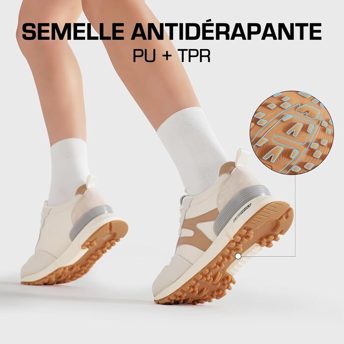 Жіночі кросівки Somiliss: зручні, легкі, дихаючі, з неслизькою підошвою, для спорту та бігу, бежевий, 40.5 EU