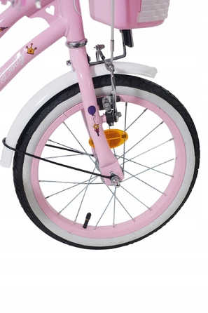 Дитячий велосипед 16 дюймів для дівчинки з ручкою-штовхачем, бічними колесами та кошиком Kimet