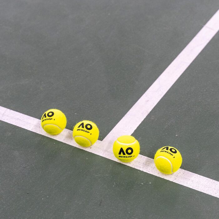 Тенісні м'ячі DUNLOP Australian Open для ґрунту, хардкорту та трави, 4 шт.
