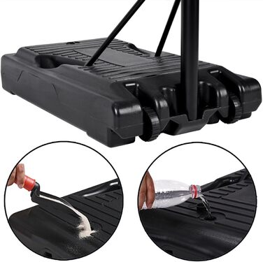 Баскетбольне кільце DEUBA® універсальне (вуличне/внутрішнє) з регульованою стійкою 205-305 см, на колесах, вантажопідйомність 70 кг, для дітей та дорослих