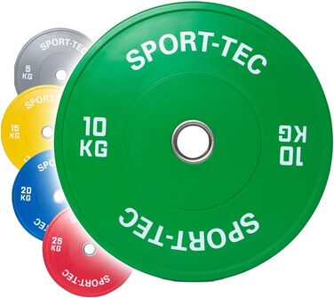 Олімпійський бампер-диск Sport-Tec, 10 кг, зелений, Ø 50 мм, для штанги