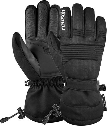 Reusch Crosby R-Tex XT Унісекс лижні рукавички з водонепроникною мембраною, теплі зимові рукавички для спорту, чорні, розмір 8.5