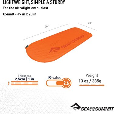 Килимок туристичний Sea to Summit Ultralight Self Inflating Delta Core-V помаранчевий X-Small