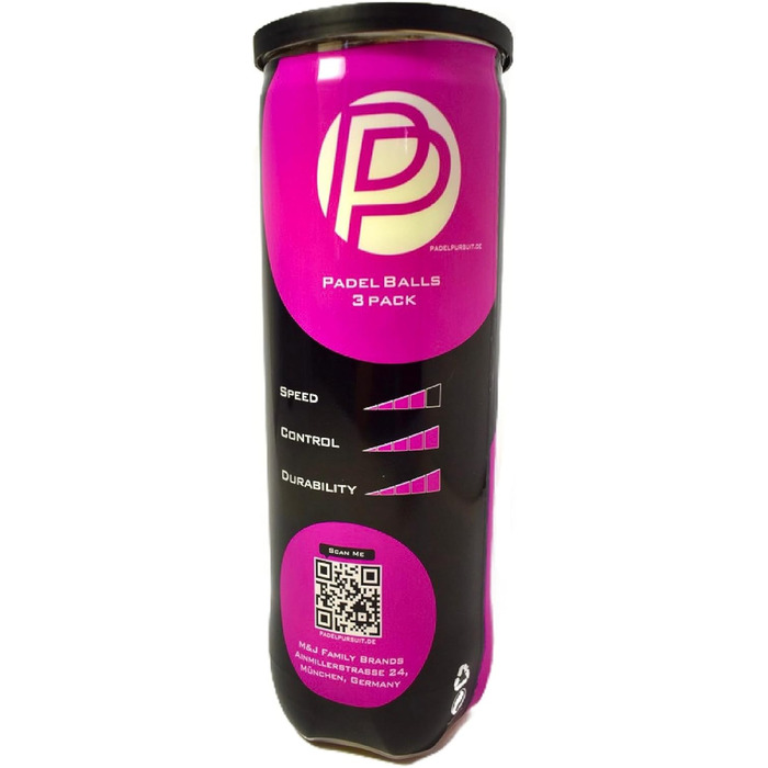 М'ячі для падел-тенісу PadelPursuit Tournament - 9 шт. в упаковці, для змагань та турнірів