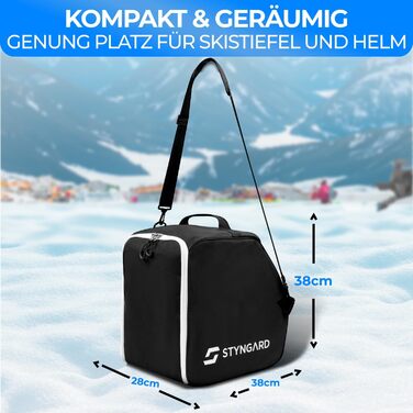 Чохол для лижних черевиків для дітей з відділенням для шолома [40 л] - модель ISCHGL, чорно-білий