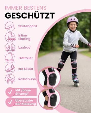 Захист для колін та ліктів 99FLIPS для дітей (3-12 років), рожевий - комплект для роликів, скейтборду, самокату (XS/S/M)