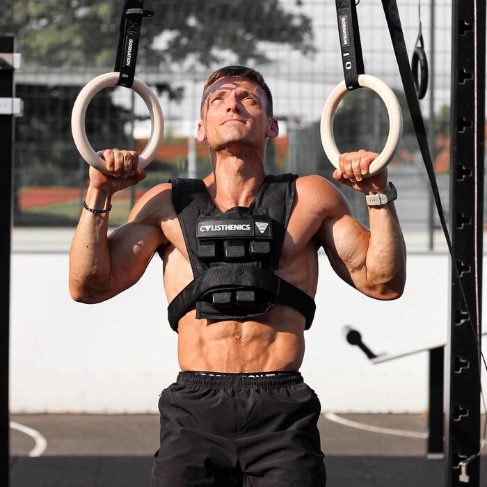 Важка жилетка GORNATION 10/20 кг, регульована вага для фітнесу, калістеніки та силових тренувань, чорна жилетка для чоловіків та жінок