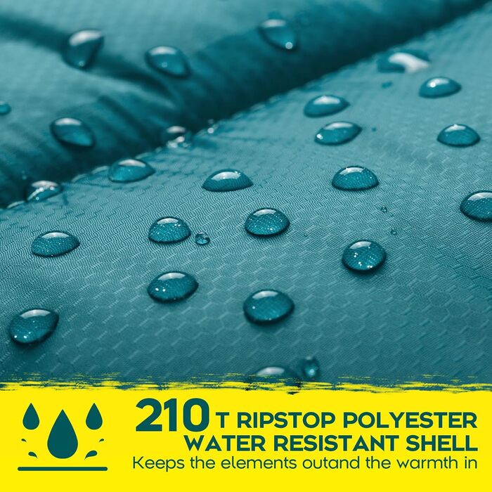 Спальний мішок Bessport Flannel для кемпінгу, 3-4 сезони, -5°C | Легкий, водонепроникний, теплий спальник для дорослих та дітей, для рюкзаків, кемпінгу, походів та подорожей | Фланелевий, синьо-зелений/чорний