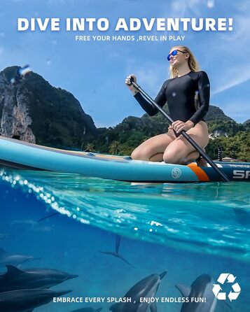 Надувне SUP-борд для дорослих, 204 кг, з сумкою та веслом, блакитний