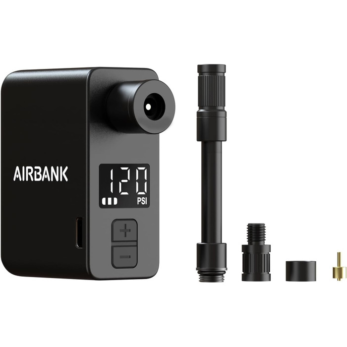 Електричний насос для велосипедів AIRBANK Pocket PRO, 120 PSI, портативний, міні-насос з акумулятором, для ніпелів Schrader і Presta