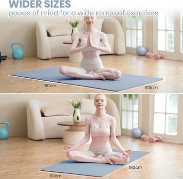 Килимок для йоги Narwhal XXL, TPE, 190x80 см, нековзний, для фітнесу та занять спортом