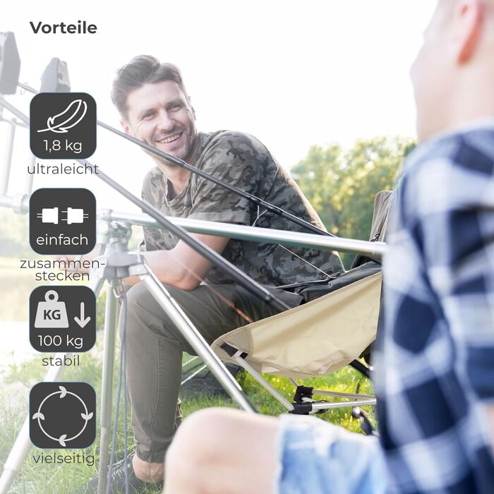 Складний туристичний стілець Osoltus Nordkap: легкий, компактний, міцний (100 кг), з алюмінієвим каркасом, для відпочинку на природі