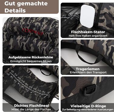 COSTWAY Belly Boot - надувне рибальське сидіння для лову риби, зелений (камуфляж)