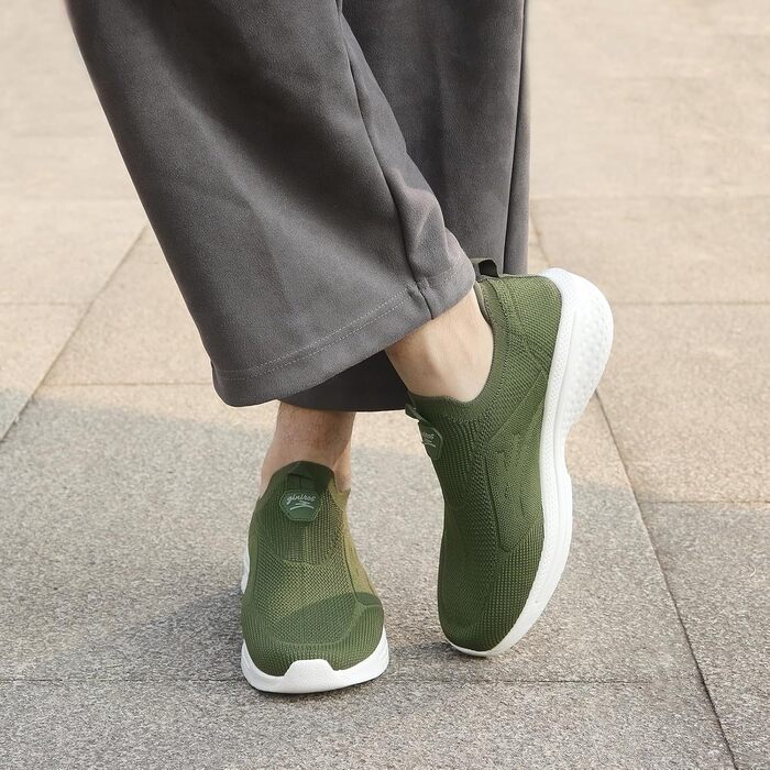 Чоловічі кросівки без шнурівків Slip-on, сітка, дихаючі, легкі, для бігу та повсякденного носіння, розмір 46 EU, зелені