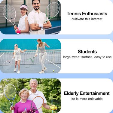 Набір для тенісу Bo'weiqi 27 дюймів (2 ракетки) для початківців: з м'ячами, накладками та демпферами (Рожевий + Зелений)