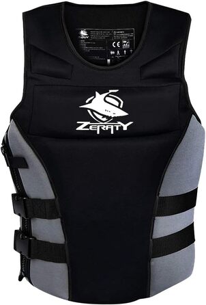Жилет для плавання Zeraty: чорний, XL - для дорослих, каякінг, веслування, водні види спорту