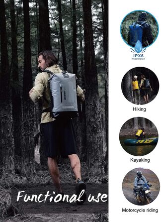 Водонепроникний рюкзак IDRYBAG Dry Bag 20L/30L/40L: для подорожей, каякінгу, сірого кольору