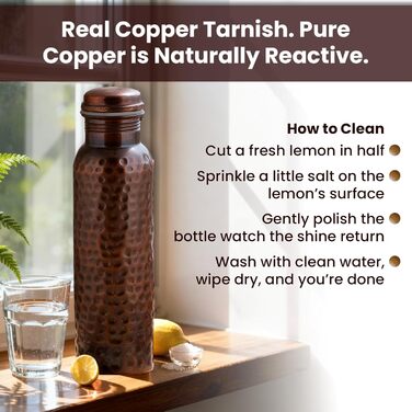 Куперна пляшка для води з кришкою та сумкою 1000 мл (2 шт.) - Аюрведа, для офісу та йоги