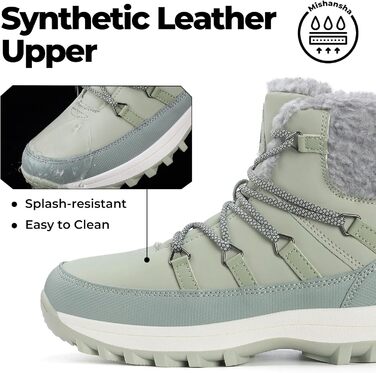 Зимові черевики Mishansha для жінок, утеплені, водонепроникні, трекінгові, розмір 36-42 (зелені черевики, 41 EU)