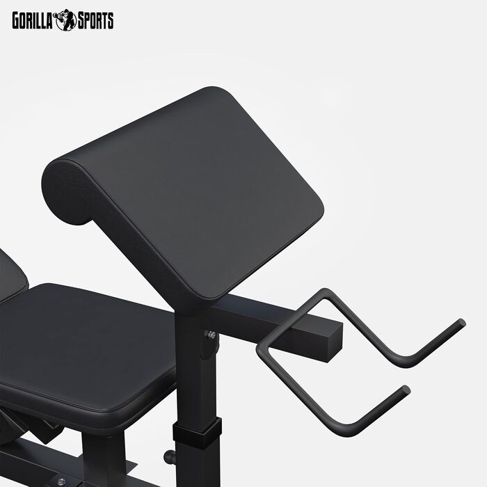 Лавка для штанги GORILLA SPORTS / універсальна силосна станція для штанги та гантелей біло-чорна - сертифікована RheinlandTÜV