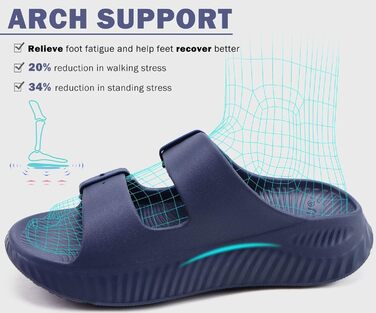 Жіночі сандалії KuaiLu для відновлення, спортивні слайдери з підтримкою склепіння стопи, ортопедичні, проти плоскостопості, для літа, синій, 41 EU